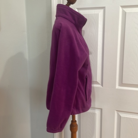 Columbia fleece zip jacket zipper pockets adjustable waist purple womens size M - Picture 5 of 12